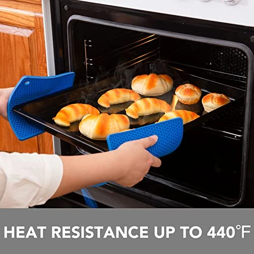 Trivets For Hot Dishes - Hot Pads For Kitchen, Silicone Pot Holders For Hot Pots And Pans, Silicone Mats For Kitchen Countertops, Table, Flexible Easy To Wash And Dry, True Blue - Image 2