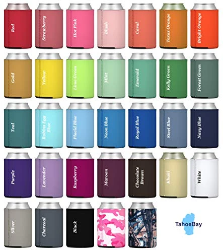 TahoeBay 12 Neoprene Can Sleeves For Standard 12 Ounce Cans Blank Beer Coolers (Red, 12) - Image 3