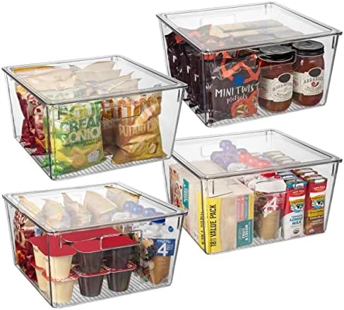 Plastic Storage Bins With Lids XL β Perfect Kitchen Organization Or Pantry Storage β Fridge Organizer, Pantry Organization And Storage Bins, Cabinet Organizers - Image 5