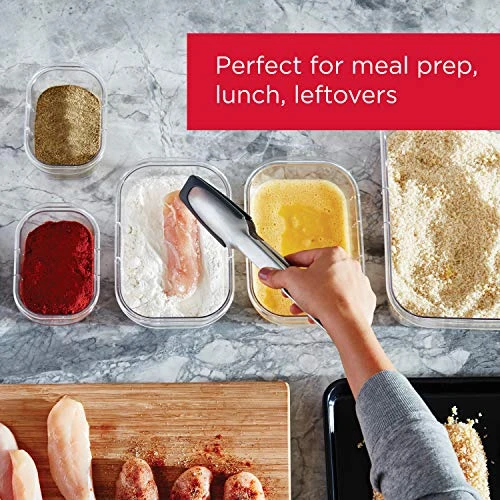 Rubbermaid Brilliance Storage Plastic Lids, Leak Proof Food Container, Clear, 24-Piece & Leak-Proof Brilliance Food Storage Set | 9.6 Cup Plastic Containers, 2-Pack, Clear - Image 3