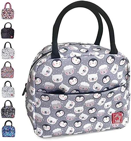 Waterproof Insulated Reusable Lunch Bag Food Drinks Container With Front Padded Pocket Double Zippers For Kids Men Women Work School Picnic Butterflies - Image 13