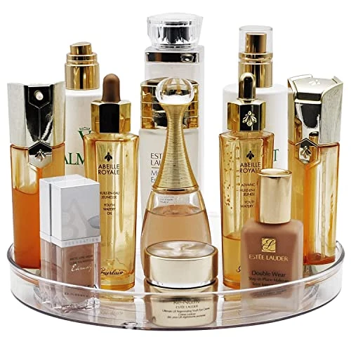 Lazy Susan Turntable Food Storage Container For Cabinets, Pantry, Refrigerator, Countertops, BPA Free - Spinning Organ-izer Rack For Spices, Condiments, Baking Supplies - 9" Round,Clear - Image 2