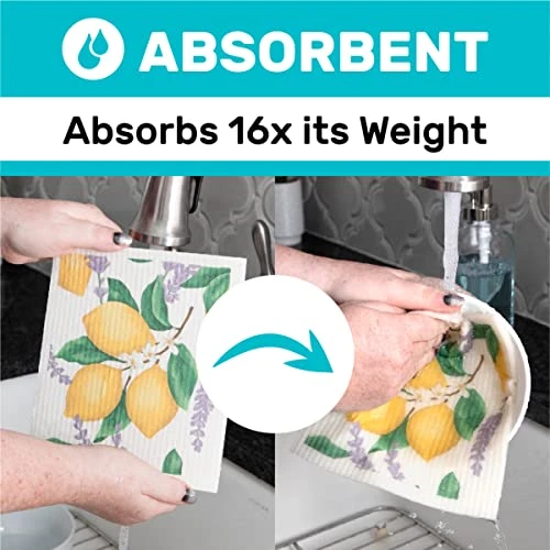 Swedish Sponge Cloths, Lemons, 12 Pack - Image 3