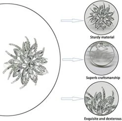 Silver Napkin Rings Set Of 12, Luxury Rhinestone Crystal Flower Serviette Buckles Holder For Wedding Birthday Dinner Parties Easter Christmas Holiday With Gift Box, Silver (napkin Rings15)