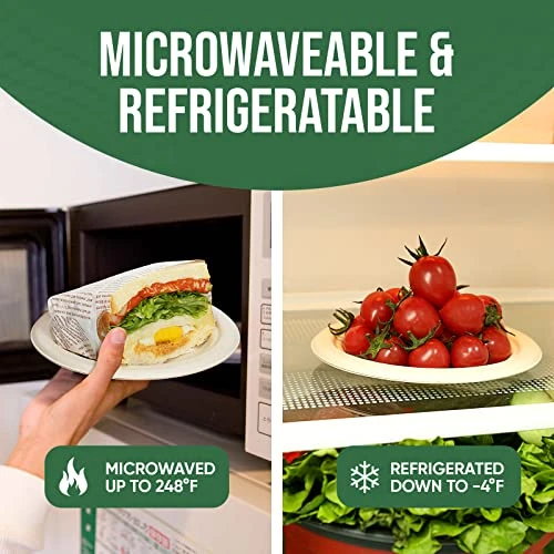 Paper Plates, 100 Pack 6 Inches Disposable Plates – 100% Compostable Plates, Water & Oil Proof Dessert Plates, Microwavable Small Paper Plates, Perfect Paper Plate For Party - Brown - Image 4