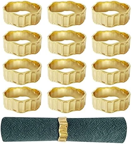 Gold Napkin Rings Set Of 6, Irregular Round Napkin Holder For Wedding,Party, Thanksgiving, Christmas, Birthday, Daily Table Decoration - Image 7