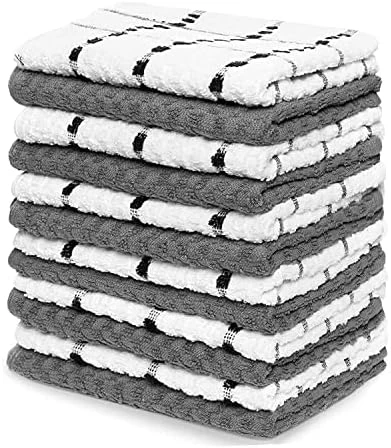 Classic Kitchen Towels - 15 Pack - 14" X 25" - 100% Natural Cotton Kitchen Dish Towels - Reusable Cleaning Cloths - Blue Tea Towels - Super Absorbent - Machine Washable Hand Towels - Image 10
