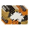 Jack-O-Lantern Halloween Placemats Set Of 4, 12x18 Inch Fall Pumpkin Table Mats For Party Kitchen Dining Decoration