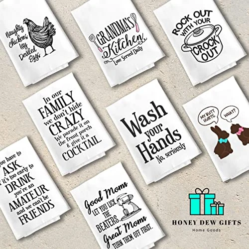 Honey Dew Gifts Funny Kitchen Towels, My Cooking Is So Fabulous Flour Sack Towel, 27 Inch By 27 Inch, 100% Cotton, Highly Absorbent, Multi-Purpose Kitchen Dish Towel - Image 5