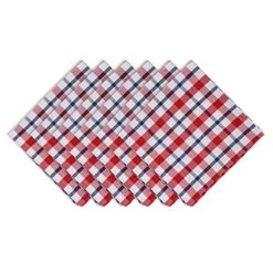 American Plaid Table Top Collection For Everyday Use, Summer Cook-Outs, Barbeques, Picnics, Indoor/Outdoor Entertaining, 100% Cotton Machine Washable, Napkin Set 6 Piece