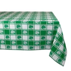 St. Patrick's Day Collection Tabletop, Tablecloth, 60x84, Shamrock Check