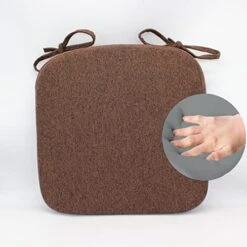 Chair Cushion With Ties For Kitchen Chair - Thick Memory Foam Indoor Seat Pad,Dining Room Cushion With Machine Washable Cover [15 X 15 X 2 Inches] - Dark Brown