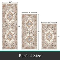 Pauwer Boho Kitchen Rugs Sets Of 3 Farmhouse Kitchen Runner Rugs And Mats Non Skid Washable Kitchen Mats For Floor Cushioned Waterproof Kitchen Floor Mat Laundry Room Area Rug Runner Carpet