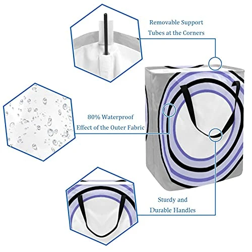 Laundry Hamper Basket Collapsible Large Clothes Basket Storage Basket Waterproof With Circle - Image 4