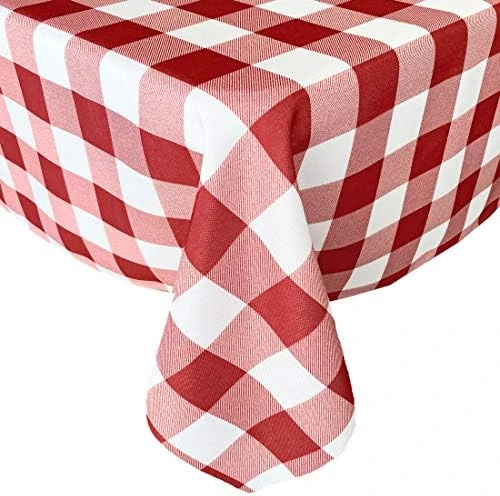 Hotel Buffalo Check Indoor/Outdoor Print Fabric Napkins - Buffalo Plaid Restaurant, Hotel Quality Water Repellent And Stain Resistant, Wrinkle Free Fabric Napkins, Set Of 8 Napkins, Red - Image 4