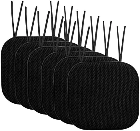 Hair Cushion Memory Foam Pads With Ties Honeycomb Pattern Slip Non Skid Rubber Back Rounded Square 16" X 16" Seat Cover, 6 Pack, Aria Burgundy 12 Pack - Image 7