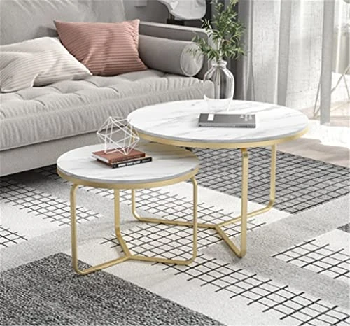 Rock Slab Coffee Table Creative Round Minimalist Scandinavian Style Living Room Small Coffee Table Small Table Marble (Color : Gray, Size : 60 * 45 * 37cm) - Image 3