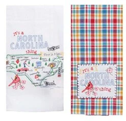 2 Piece Kay Dee Home State Of North Carolina Embroidered Kitchen Towel Bundle