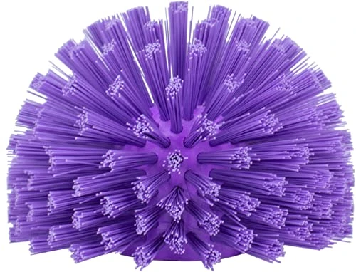 PARTA 45006EC68 Plastic Multi-Purpose Valve Brush, Pipe Brush, Round Brush With Polyester Bristles, Color Coded For Commercial Cleaning, Kitchen, Restaurant, Bathroom, 4.3 X 6 X 4.3 Inches, Purple