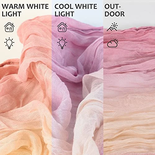 2 Pcs Cheesecloth Table Runner, 108 Inches Long Boho Rustic Long Tie Dye Table Runner, Wrinkle Gauze Table Decorations For Wedding Bridal Birthday Party Dinner - Image 5