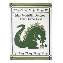 Dish Cloth May Godzilla Destroy This Home Last - A Funny Home Blessing Kitchen Towel For Geeks And Monster Movie Fans - 100% Cotton, Absorbent And Machine Washable