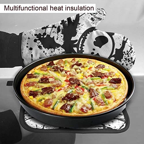 Cotton Kitchen Oven Mitt Gloves And Potholder Kitchen Gift Set, Machine Washable And Heat Resistant For Safe,BBQ,Cooking, Baking (The Nightmare Before Christmas) - Image 5