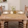6175 Burlap Natural Table Topper Fringed 40x40