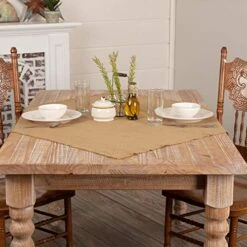 6175 Burlap Natural Table Topper Fringed 40x40