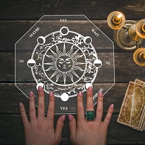 Pendulum Board Star Chart Mat Or Crystal Necklace For Beginner, Healing Dowsing Divination Metaphysical Message Board Positive Energy Close To Your Inner Self For Witchcraft Wiccan Altar Supplies - Image 2