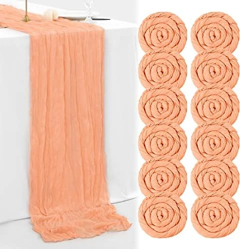 6 Pack Sage Green Cheesecloth Table Runner 13Ft Boho Gauze Table Runner Cheese Cloth Long Rustic Sheer Table Runner For Wedding Bridal Baby Shower Birthday Party Cake Table Arbor Decorations - Image 9