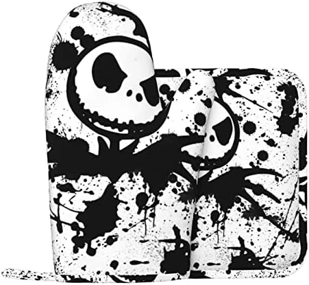 Cotton Kitchen Oven Mitt Gloves And Potholder Kitchen Gift Set, Machine Washable And Heat Resistant For Safe,BBQ,Cooking, Baking (The Nightmare Before Christmas) - Image 12