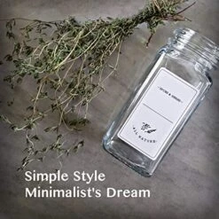 25 Pcs Glass Spice Jars With 400 Spice Labels, 4oz Empty Square Spice Containers With 25 Shaker Lids, Seasoning Containers Bottles For Spice Rack, Cabinet, Drawer