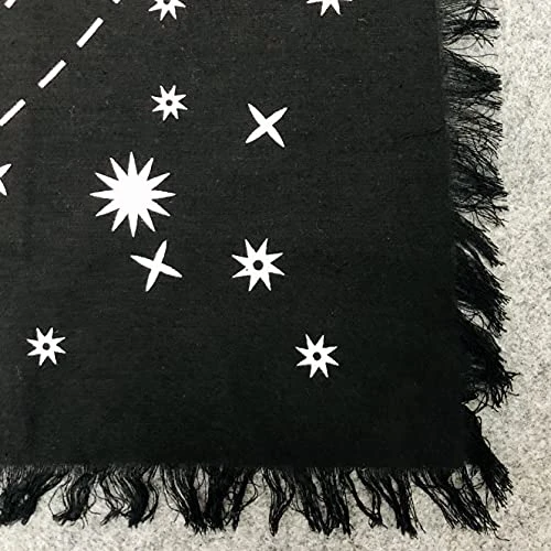 Ltar Cloth Tarot Cards Table Napkins Witchcraft Supplies Black Gold Tablecloth Square Alter Pagan Spiritual Celestial Deck Cloth With Fringes, Zodiac Circle Horoscope Signs, 36x36 In - Image 4