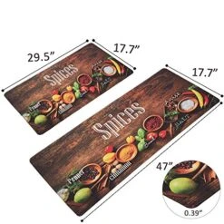 Anti Fatigue Kitchen Mat Farmhouse Kitchen Rugs Waterproof Kitchen Mats For Floor 2 Piece Set Non Slip Kithcen Rugs And Mats Spice