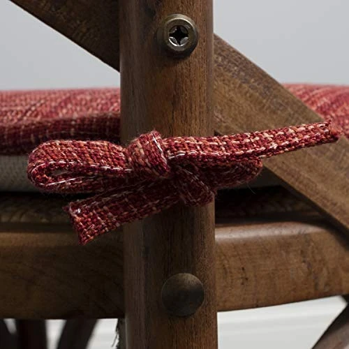 Hair Cushion Memory Foam Pads With Ties Honeycomb Pattern Slip Non Skid Rubber Back Rounded Square 16" X 16" Seat Cover, 6 Pack, Aria Burgundy 12 Pack - Image 3