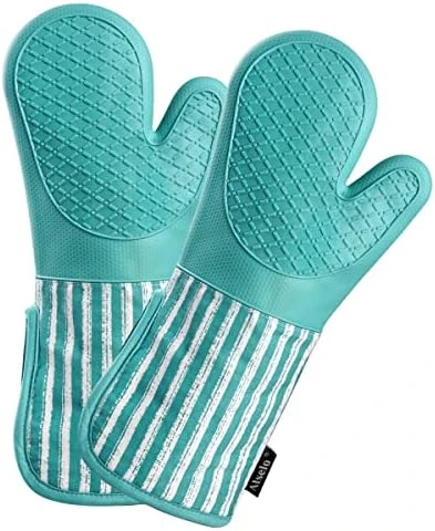 Silicone Oven Mitts Heat Resistant 932β With Waterproof & Non-Slip Kitchen Mittens, Set Of 2 Extra Long Oven Gloves With Soft Cotton Terry Lining For Baking Cooking Barbecue - Image 11