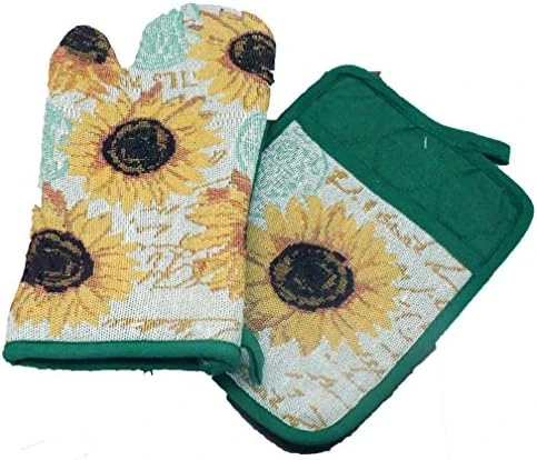 3 Pc Sunflower Kitchen Towel Set - 100% Cotton, Perfect Sunflower Kitchen Decor Set, Sunflower Gifts, Comes In A Gift Bag For Givingmats - Comes In An Organza Bag So It's Ready For Giving! - Image 6
