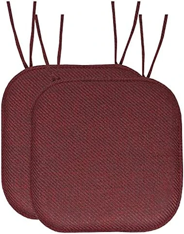 Hair Cushion Memory Foam Pads With Ties Honeycomb Pattern Slip Non Skid Rubber Back Rounded Square 16" X 16" Seat Cover, 6 Pack, Aria Burgundy 12 Pack - Image 6