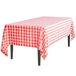 InenTablecloth 60 X 102-Inch Rectangular Tablecloth Red & White Checker