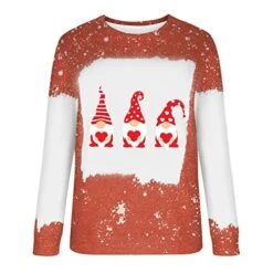 Pullover Sweatshirts For Women Cute Loose Tops Christmas Print Long Sleeve Plus Size Sweatshirts Pullover Top Fall