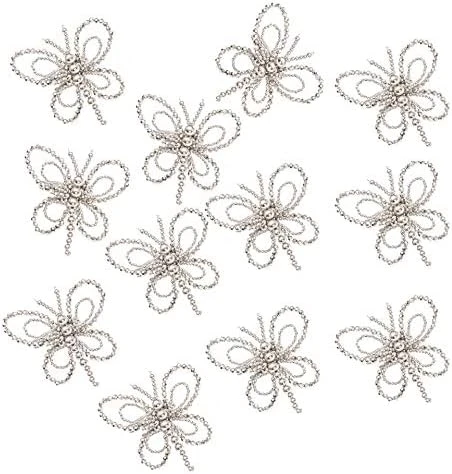 Metal Napkin Rings Set Of 12, Butterfly Napkin Holders, Hammered Napkin Rings Bulk For Party Decoration, Dinning Table, Everyday, Family Gatherings - A Great Tabletop Décor - Silver - Image 8