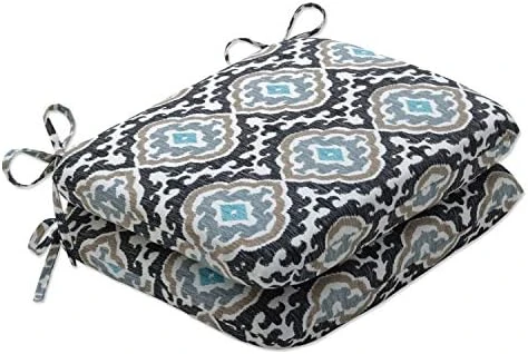 Outdoor/Indoor Agrami Medallion Large Chair Pads, 17" X 17.5", Black 2 Count - Image 5