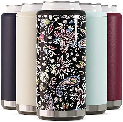 Skinny Can Cooler For Slim Beer & Hard Seltzer | Stainless Steel 12oz Sleeve, Double Wall Vacuum Insulated Drink Holder - Glitter Lilac - Image 15