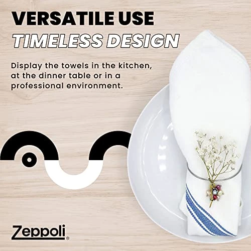 Classic Kitchen Towels - 15 Pack - 14" X 25" - 100% Natural Cotton Kitchen Dish Towels - Reusable Cleaning Cloths - Blue Tea Towels - Super Absorbent - Machine Washable Hand Towels - Image 3