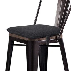 Baibu Super Soft Metal Dining Chair Pads Bar Stool Cushion With Ties For Metal Chairs Or Bar Stools - One Cushion Only (Gray Black, 14x14x1.5in)