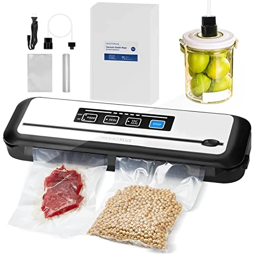 Vacuum Sealer Machine Start Kit Including 55 Count 8"x12" Bags & 8"*79' Vacuum Sealer Roll,with Built-in Cutter, Dry & Moist Sealing Modes For Food Storage,Easy Cleaning