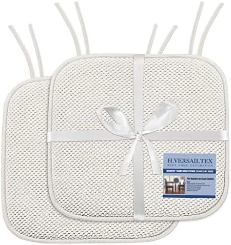 Premium Chair Cushions Memory Foam Chair Pads 4 Pack - 16x16 Inch Thick Soft Seat Cushion Pads Non Slip With SBR Backing And Straps - Durable Mats Pads For Lounge, Kitchen, Navy - Image 9