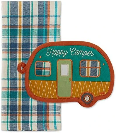 Gift Set Collection Kitchen Set, Potholder & Dishtowel Set, Lemon Plaid, 2 Piece - Image 6