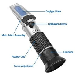 Antifreeze Refractometer Displaying In Fahrenheit For Checking Freezing Point Of Automobile Antifreeze Systems And Battery Fluid Condition. Battery Acid, Glycol, Coolant, Antifreeze Tester