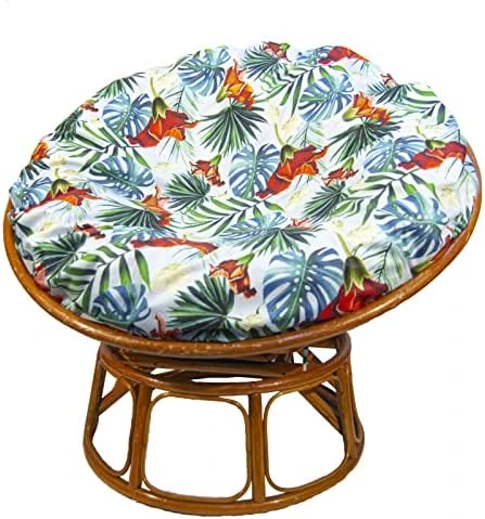 Papasan Cushion Cover, Skin-Friendly-Soft Printed Microfiber Fabric, Machine Washable Zippered Papasan Chair Cushion Slipcover Only (Brown Leaves, 50 In) - Image 8